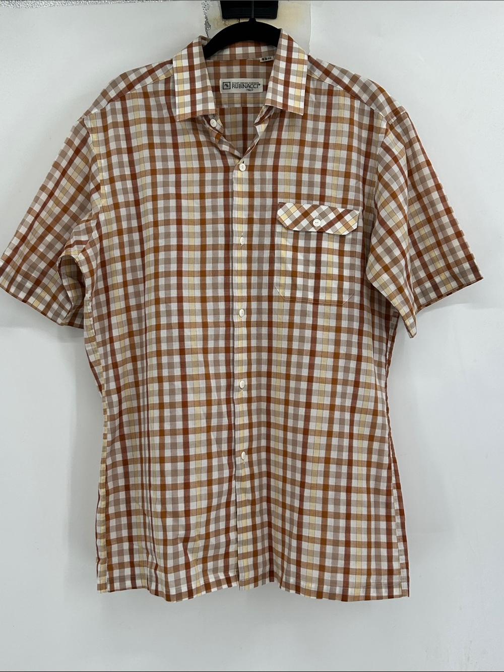 Mariano Rubinacci‎ Made In Italy Button-Up Short Sleeve Shirt Size 39